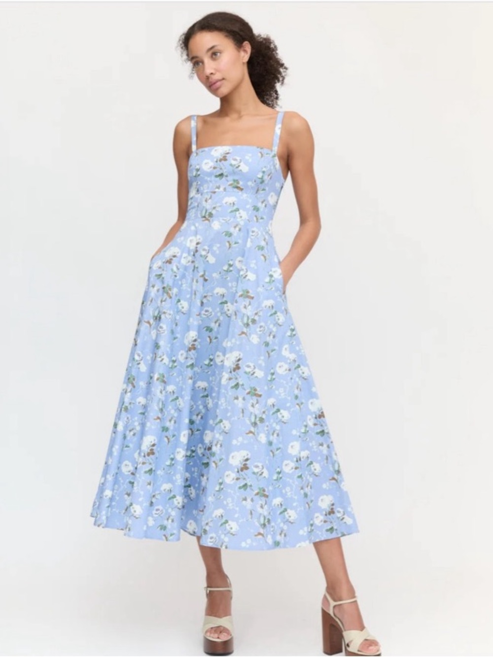 EUC Hill House Home Margot Dress in Emerald Space Floral/Blue Multi